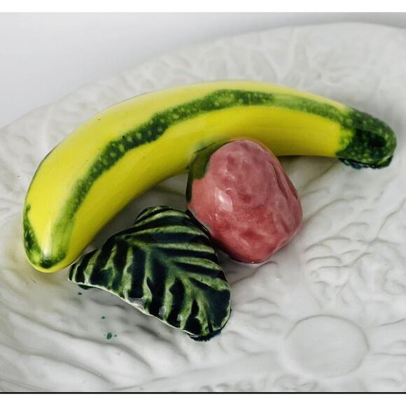 Majolica Vintage Cabbage Leaf/ 3D Fruit Plate Portugal 559 - Picture 13 of 13